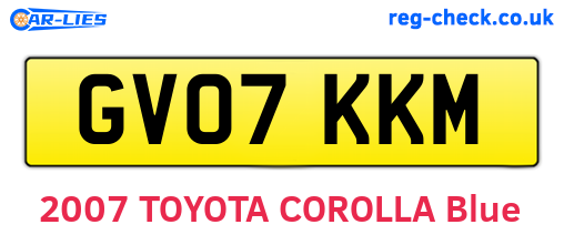 GV07KKM are the vehicle registration plates.