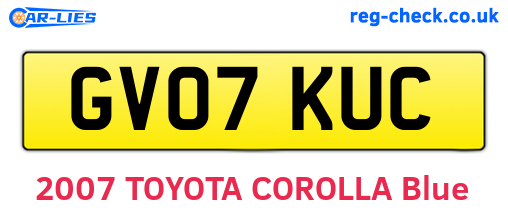 GV07KUC are the vehicle registration plates.