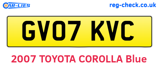 GV07KVC are the vehicle registration plates.
