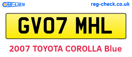 GV07MHL are the vehicle registration plates.