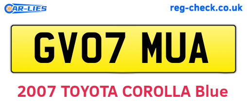 GV07MUA are the vehicle registration plates.