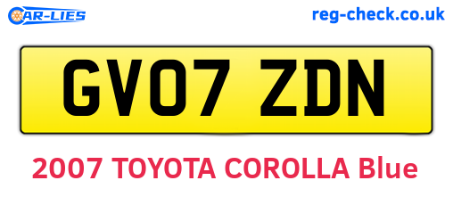 GV07ZDN are the vehicle registration plates.