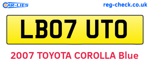 LB07UTO are the vehicle registration plates.