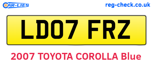 LD07FRZ are the vehicle registration plates.