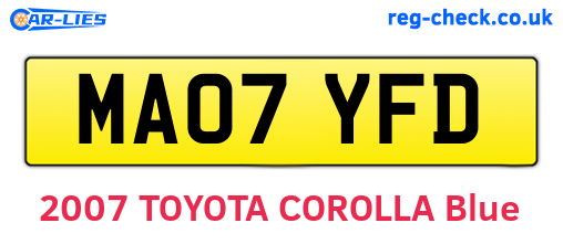 MA07YFD are the vehicle registration plates.