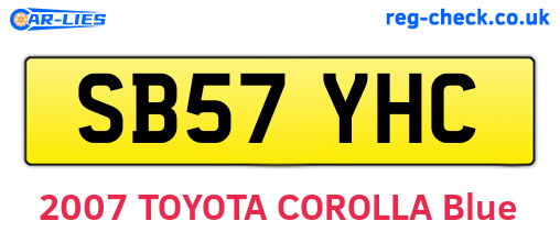 SB57YHC are the vehicle registration plates.