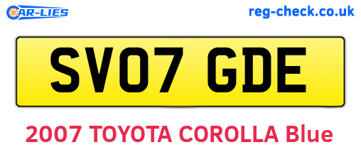SV07GDE are the vehicle registration plates.
