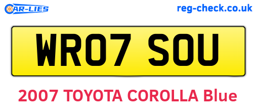 WR07SOU are the vehicle registration plates.