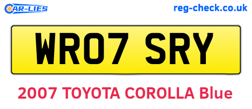 WR07SRY are the vehicle registration plates.