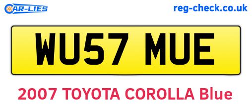 WU57MUE are the vehicle registration plates.