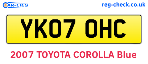 YK07OHC are the vehicle registration plates.