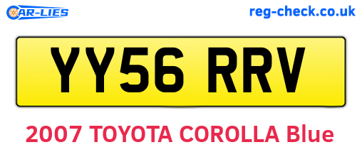 YY56RRV are the vehicle registration plates.