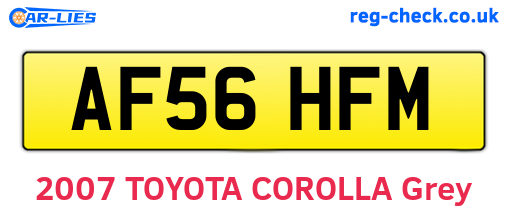 AF56HFM are the vehicle registration plates.