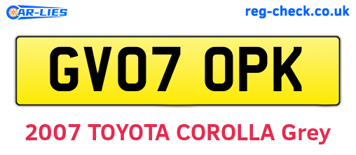 GV07OPK are the vehicle registration plates.