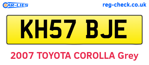 KH57BJE are the vehicle registration plates.