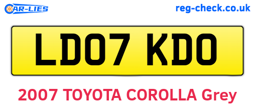 LD07KDO are the vehicle registration plates.