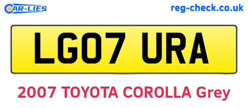 LG07URA are the vehicle registration plates.