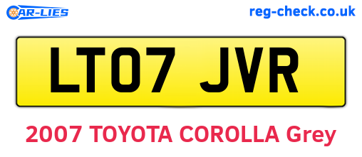 LT07JVR are the vehicle registration plates.