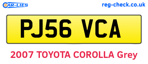PJ56VCA are the vehicle registration plates.
