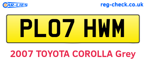 PL07HWM are the vehicle registration plates.