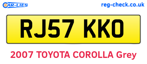 RJ57KKO are the vehicle registration plates.