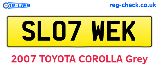 SL07WEK are the vehicle registration plates.
