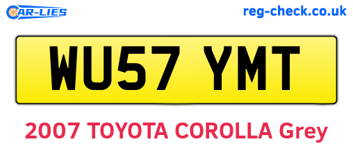 WU57YMT are the vehicle registration plates.