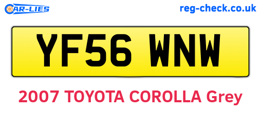 YF56WNW are the vehicle registration plates.