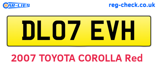 DL07EVH are the vehicle registration plates.