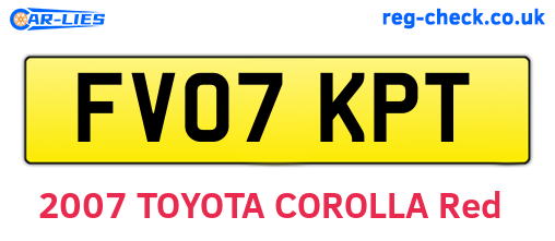 FV07KPT are the vehicle registration plates.