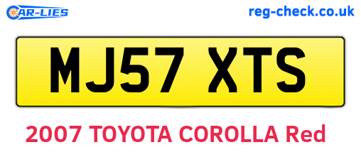 MJ57XTS are the vehicle registration plates.