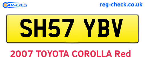 SH57YBV are the vehicle registration plates.