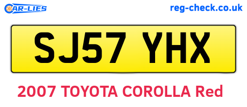 SJ57YHX are the vehicle registration plates.