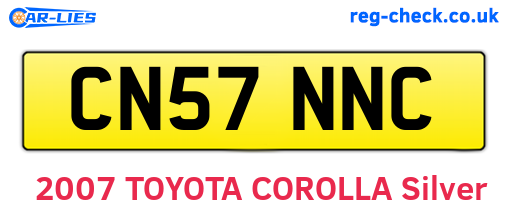 CN57NNC are the vehicle registration plates.