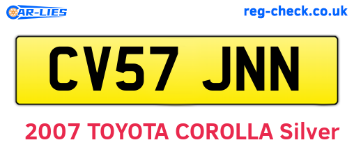 CV57JNN are the vehicle registration plates.