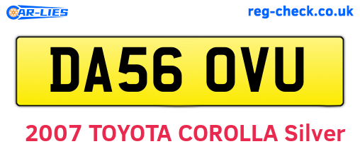 DA56OVU are the vehicle registration plates.