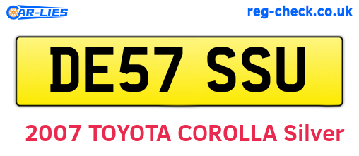 DE57SSU are the vehicle registration plates.