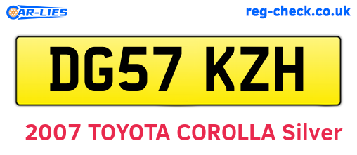 DG57KZH are the vehicle registration plates.