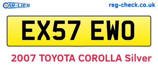 EX57EWO are the vehicle registration plates.
