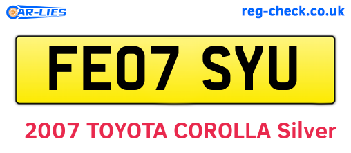 FE07SYU are the vehicle registration plates.