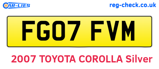 FG07FVM are the vehicle registration plates.