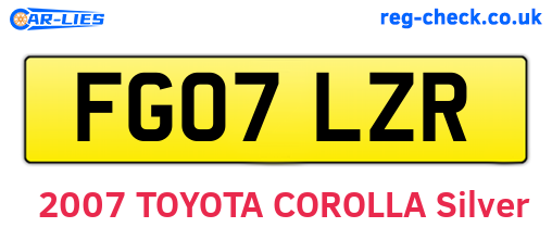 FG07LZR are the vehicle registration plates.