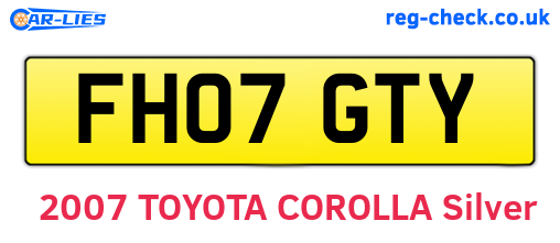 FH07GTY are the vehicle registration plates.