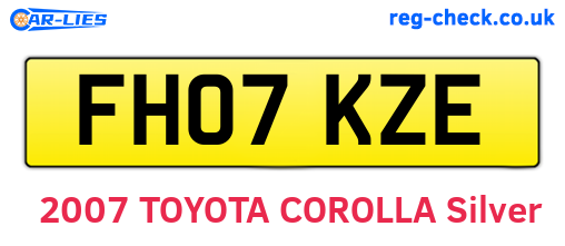FH07KZE are the vehicle registration plates.