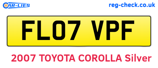 FL07VPF are the vehicle registration plates.