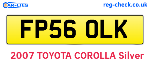 FP56OLK are the vehicle registration plates.
