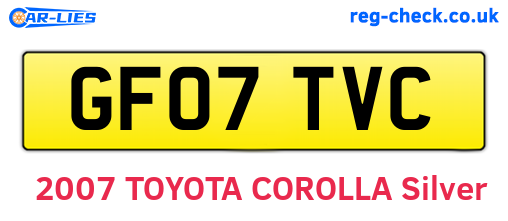 GF07TVC are the vehicle registration plates.