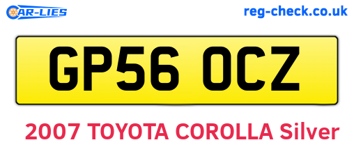 GP56OCZ are the vehicle registration plates.