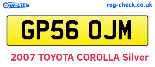 GP56OJM are the vehicle registration plates.
