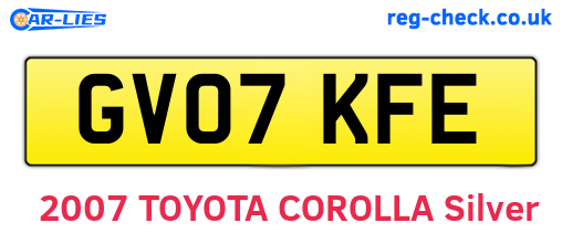 GV07KFE are the vehicle registration plates.